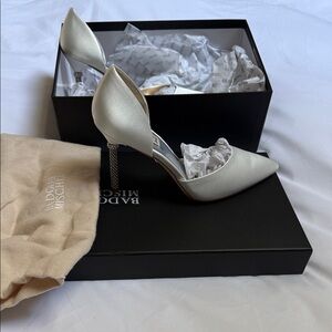 Badgley Mischka Metallic Silver Heels